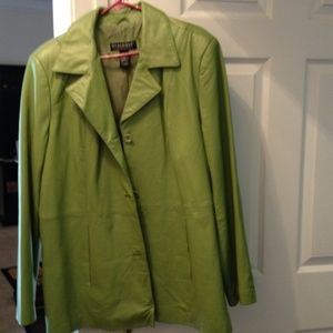 COPY - Leather Faux Jacket (lime green)